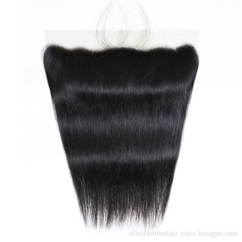 Brazilian Silky Straight Remy Human Hair Transparent Lace Frontal Closure 150% Density Ear To Ear 13x4 Lace Frontal Closure